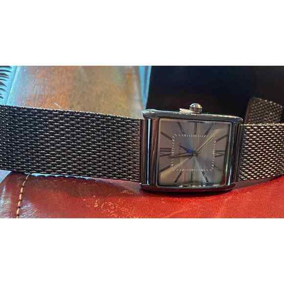 Men\'s 33mm Gun Metal Tone Geoffrey Beene Watch, Mesh Band, New